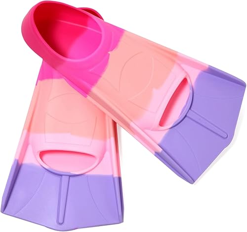 Miniatura 9 de Junrife Aletas de natación para niños, aletas para natación, aletas de entrenamiento de natación para esnórquel o natación de regazo, para niños y