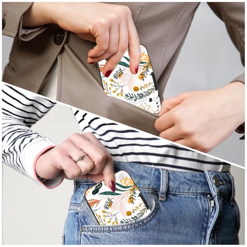 Image of Card Holder Credit Cards Holder for Women RFID wallet women Business Card Holder Wallet Mini Aluminum Card Wallet RFID Blocking Slim Metal Hard Card for Women, Pictorial Motifs