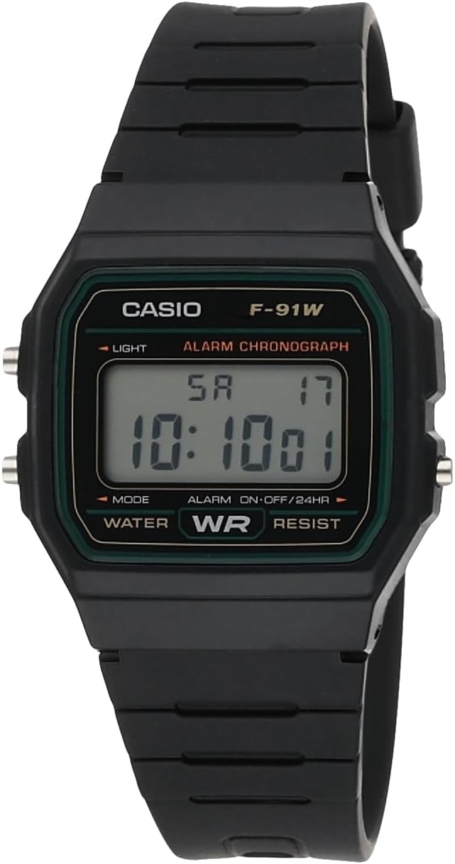 F-91W-3DG Black Wrist Watch, Strap