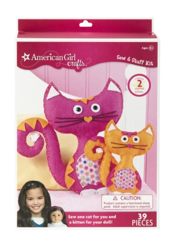 American Girl Crafts Cat Sew and Stuff Activity Kit, DIY Cat Stuffed Animals