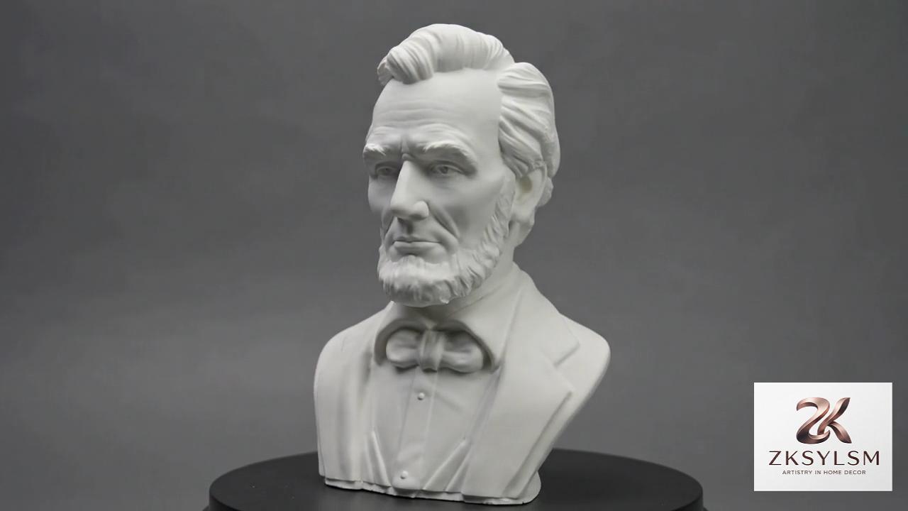 Estatua busto de Abraham Lincoln en yeso blanco 12 cm miniatura 7