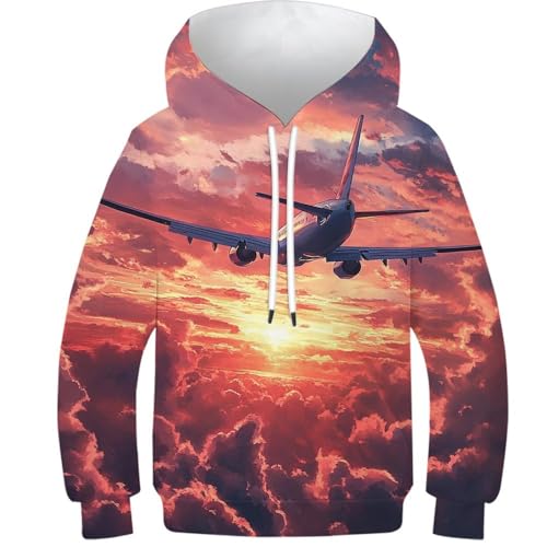 Sweat à capuche jet graphique pull imprimé graphique manches longues ado 13-15 ans