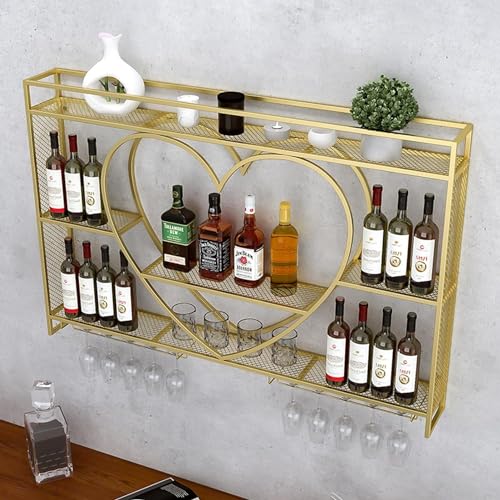 Porte-bouteilles mural industriel pour bar de maison convivial
