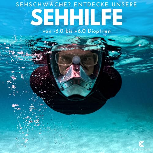 Khroom Schnorchelmaske Erwachsene Vollmaske | Unsere Beste CO2 sichere Tauchermaske Seaview Pro zum Schnorcheln | Tauchmaske Vollgesichtsmaske | Fullface Tauchermaske (L/XL, Schwarz)