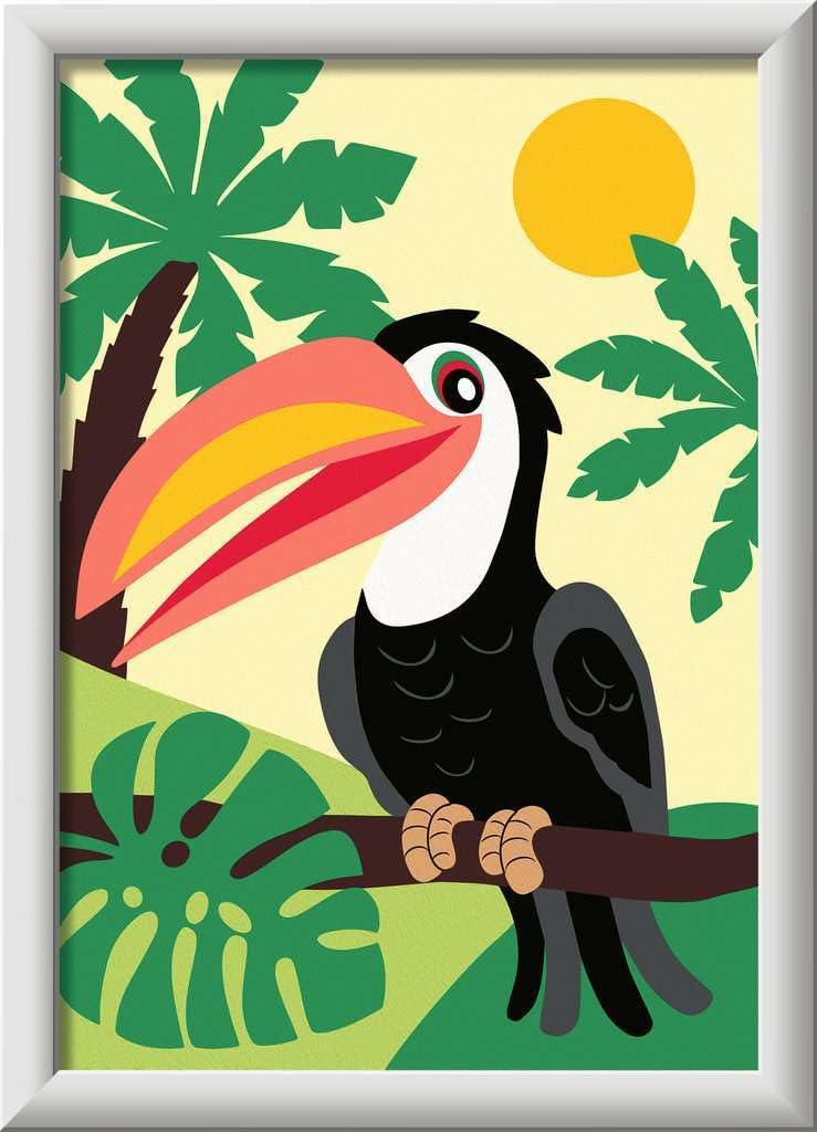 Ravensburger Paint by Numbers - Toucan in The Jungle, Children from 7 Years - 13.0 x 18.0 cm