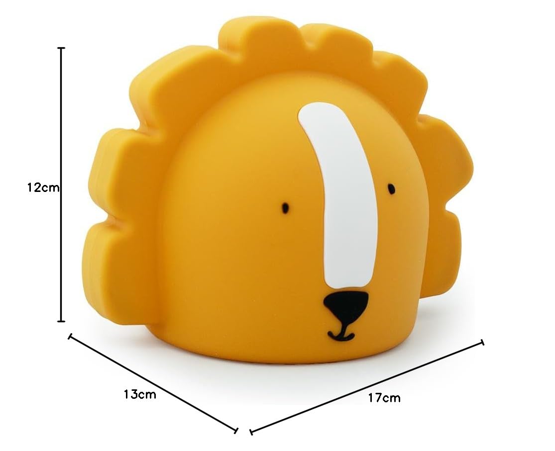 Trixie Luz nocturna - Mr. Lion | Compañero suave y esponjoso para dormir | Recargable con brillo ajustable | Perfecto para dormitorios de niños
