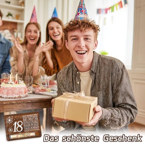 Geschenk 18. Geburtstag Junge, Geldgeschenke Geburtstag Geschenke zum 18 GeburtstagMädchen, Holz Geburtstagskarte mit Umschlag Reagenzglas, Kreative Geburtstagsgeschenk