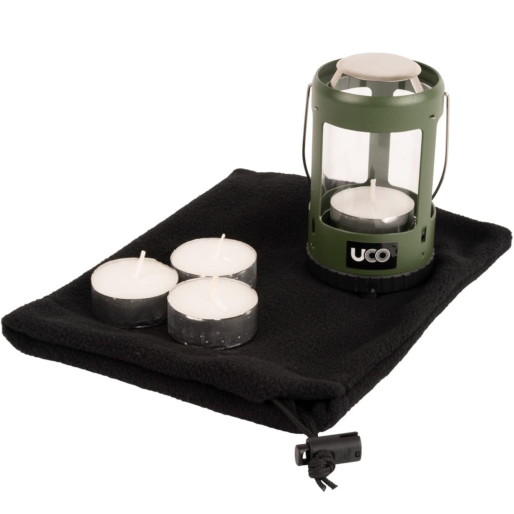 Uco 24359 - Linterna de Camping al Aire Libre, Kit de Mini Farol de Vela, Verde Bosque