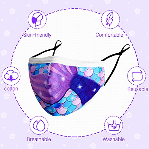 Tondiamo 9 Pieces Kids Girls Face Mask Adjustable Children Masks For Kids Reusable Washable Masks Cloth Face Covering With Ear Loops (Lovely Style) #TOP3