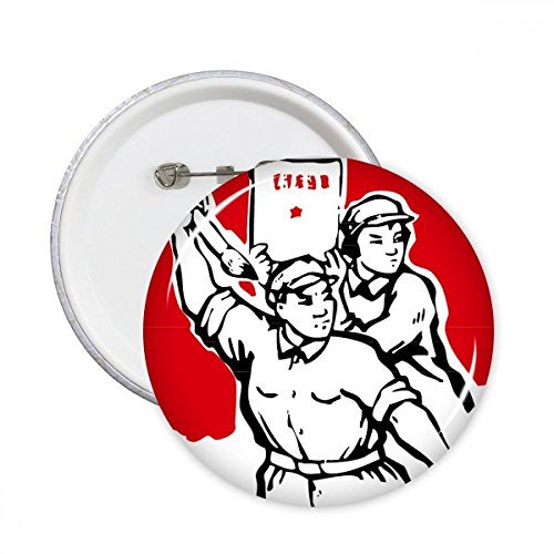 Badge bouton communiste rouge à épingler sur vos vêtements au quotidien lot de 5