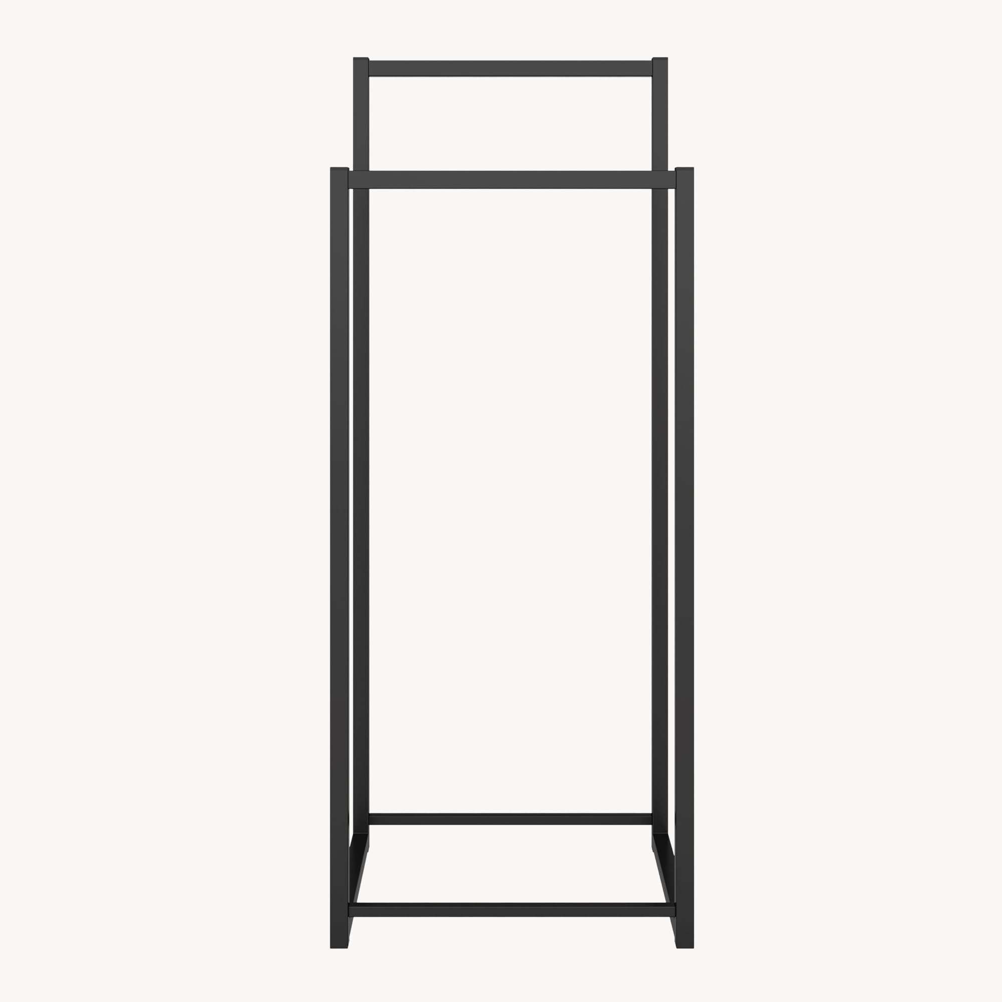 [en.casa] Stand Appendiabiti da Terra con 2 Barre Aste Porta Abiti in Altezze Diverse Organizzatore Guardaroba Vestitore 100 x 40 x 30 cm in Acciaio - Nero
