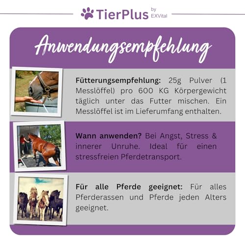 TierPlus Nervenwohl Relax Pulver für Pferde, mit Mit Baldrian, Hopfen, Leinöl, Passionsblume, Ashwagandha, Johanniskraut & L-Tryptophan, 900g Dose, hochdosiert & mit Soforteffekt!