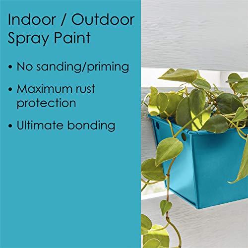 Image of Krylon K02741007 Fusion All-In-One Spray Paint for Indoor /Outdoor Use, Satin Lagoon Blue, 12 Ounce (Pack of 3)