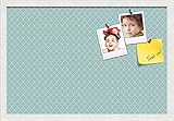 PinPix custom printed pin cork bulletin board made from canvas, 571 24 x 16 Inches (Completed Size) and framed in Satin White Frame (PinPix-571)