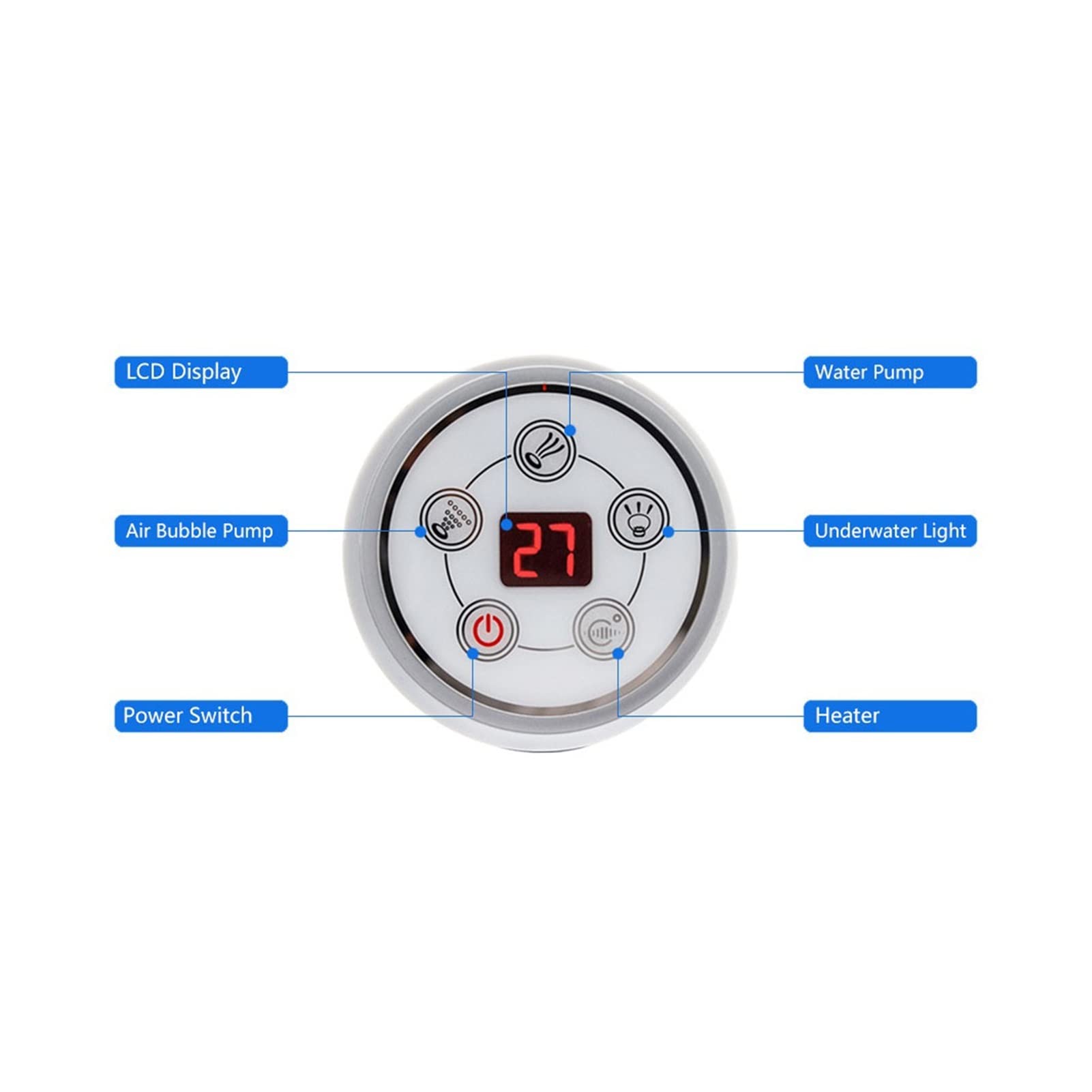 Sauna de Vapor, 1set Panel de Control Digital con LCD Pantalla SPA Combo Agua Masaje de Aire Bañera Bañera Controlador Kits