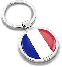 Biomar Labs® KK 188 3D Metal Keyring French Flag National Flag Gift for Men and Women, Multicolored