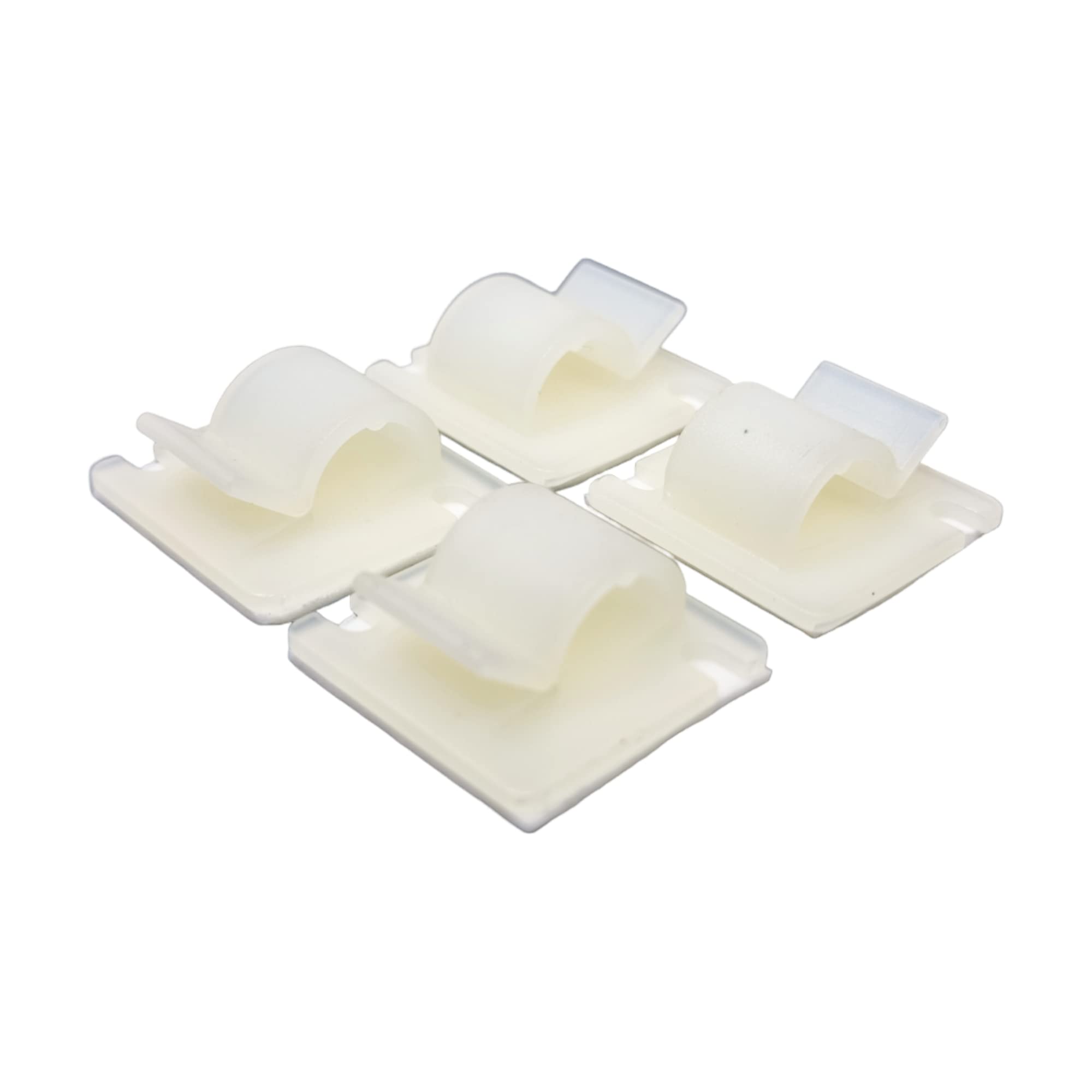 100 Pack - Self Adhesive Cable Clips 10mm Cable Management Tidy Hooks (White)