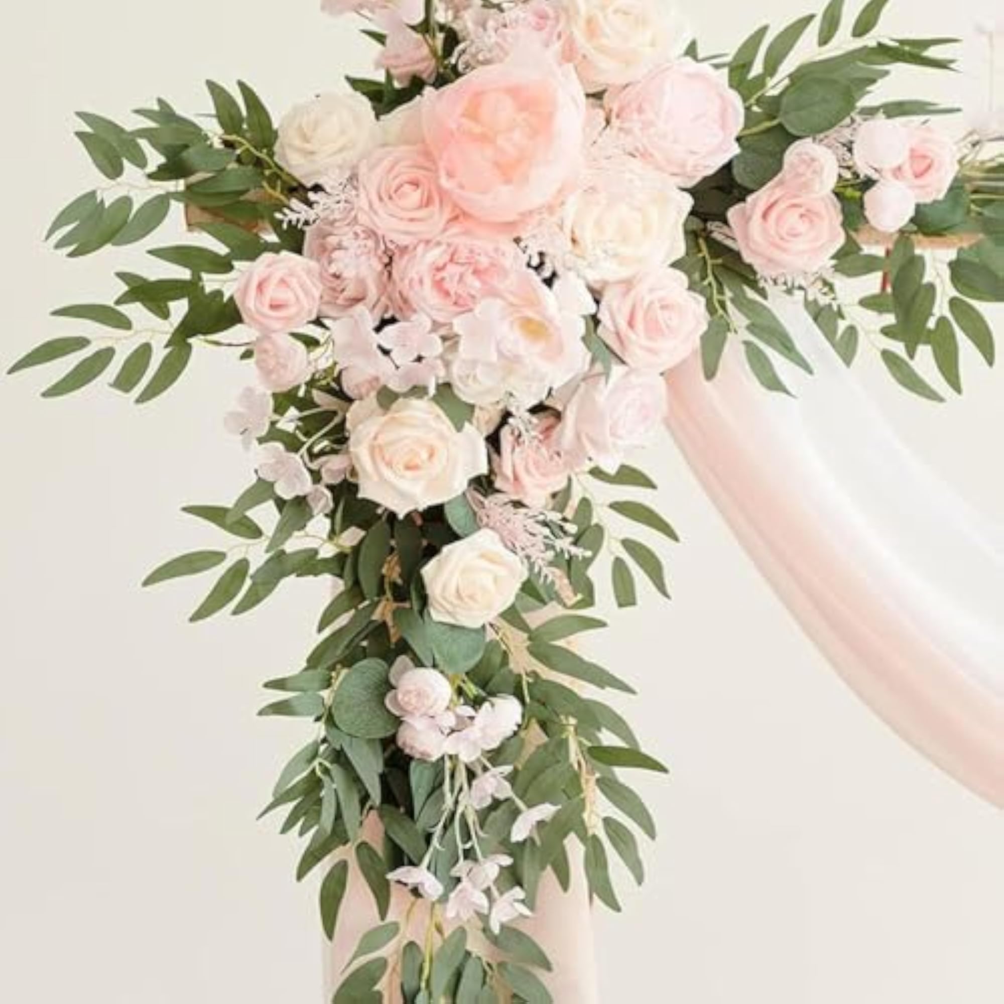 Artificial Wedding Arch Flowers with Drape