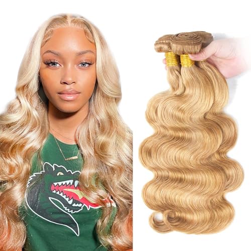 HeioWuio P27/613 Highlight Blonde Body Wave Human Hair Bundles Double Weft Unprocessed No Tangle Real Virgin Human Hair Extension 50g/Bundle Total 150g 20 22 24 Inch