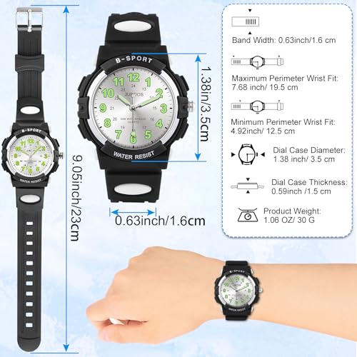 Image of Juboos Kids Watch Analog for Boys Girls, Childrens Waterproof Soft Strap Kids Time Teaching Quartz Wristwatch for Ages 5-15