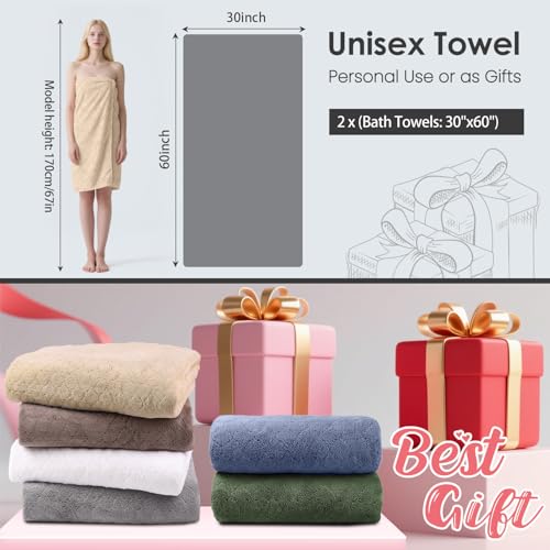 Image of JML Microfiber Bath Towels, Oversized, Ultra Soft, Super Absorbent and Fast Drying, No Fading Large Bathroom Towel Set for Sport, Travel, Fitness, SPA and Yoga (Coral Fleece - Camel, 30 in x 60 in)