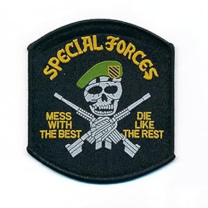 hegibaer 65 x 70 mm Special Forces Skull Doodskop Wapen Patch 0779 B