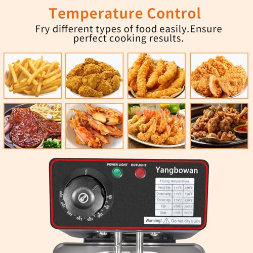 Deep Fryer with Basket, Yangbowan 3L 1300W Small Deep Fryers for Home Use,Fryer Pot with Temperature Control,View Window Lid,Stainless Steel Body Electric Deep Fryer Pot for Restaurant - Image 3