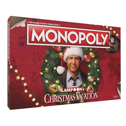 Monopoly National Lampoons Christmas Vacation, Featuring Themed Tokens Squirrel, Egg Nog Glass, Chainsaw & More, 2-6 Players, Ages 15+, Play Time 60+, Officially Licensed National Lampoons Board Game by USAOPOLY - Used condition - US$28.67