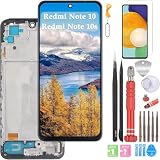 YHX-OU 6.43" Nero+Telaio TFT Display per Xiaomi Redmi Note 10 M2101K7AI Redmi Note 10s M2101K7AG LCD Schermo Touch Screen Digitizer Assemblea E Strumenti di Installazione+1 Pezzo Vetro temperato