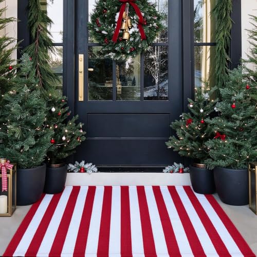 CAINANEL Christmas Outdoor mat 27.5'x43' Red and...