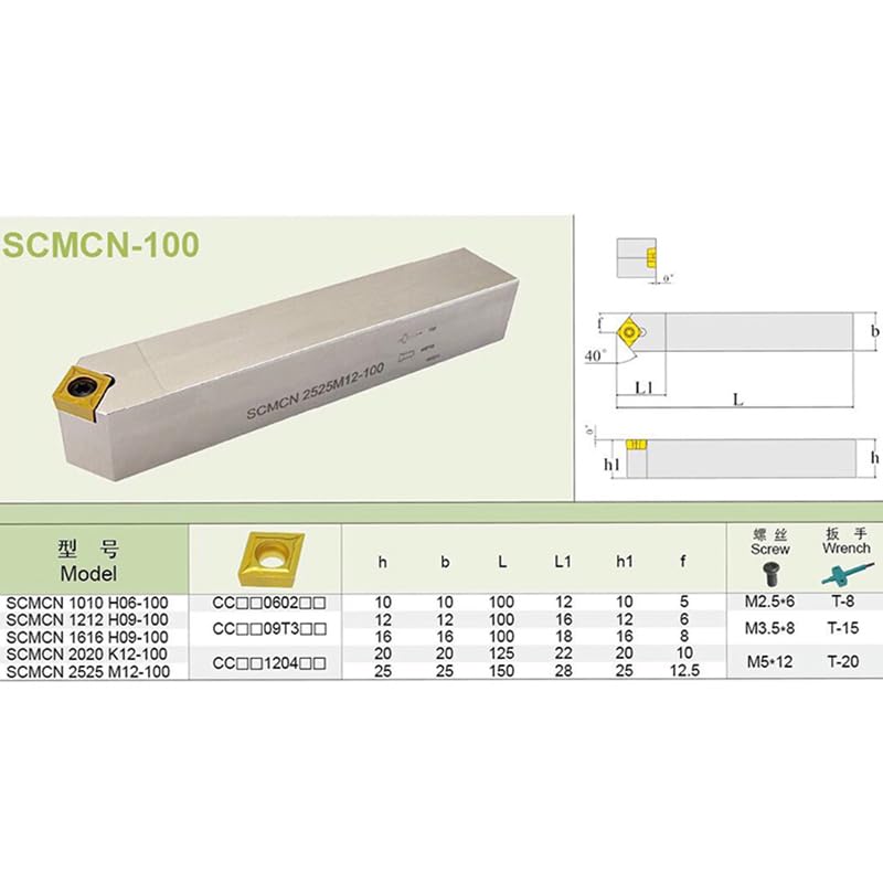 1PCS SCMCN 1010H06 1212H09 1616H09 2020K12 100 External Turning Tool Holder SCMCN1212H09-100 for Turning Inserts(SCMCN 2525M12-100)
