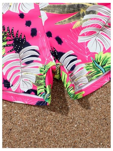 Girl's 2 Piece Tropical Ruched Bikini Set Sleeveless Wireless Vacation Bathing Suit Beachwear3