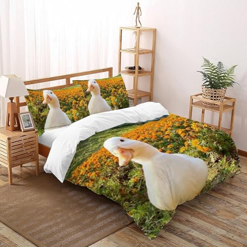 Housse de couette double finition premium impression 3D animaux en microfibre fine