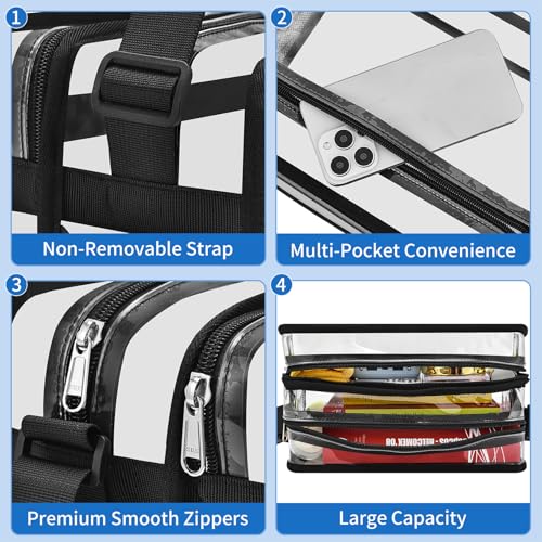 Mildbeer 2-Compartment Clear Stadium Messenger Bag for Concerts, Games & Events4
