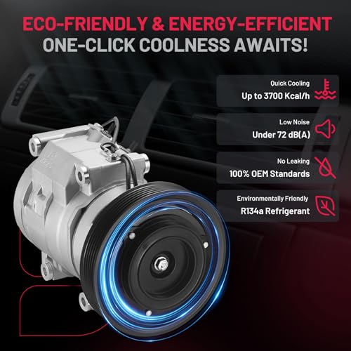 BDFHYK Air Conditioning A/C Compressor 98307 Compatible with Acura MDX 2003-2006, TL 2004-2008, Compatible with Honda Accord 2003-2007, Odyssey 2005-2007, Pilot 2005-2008, Ridgeline 06-08