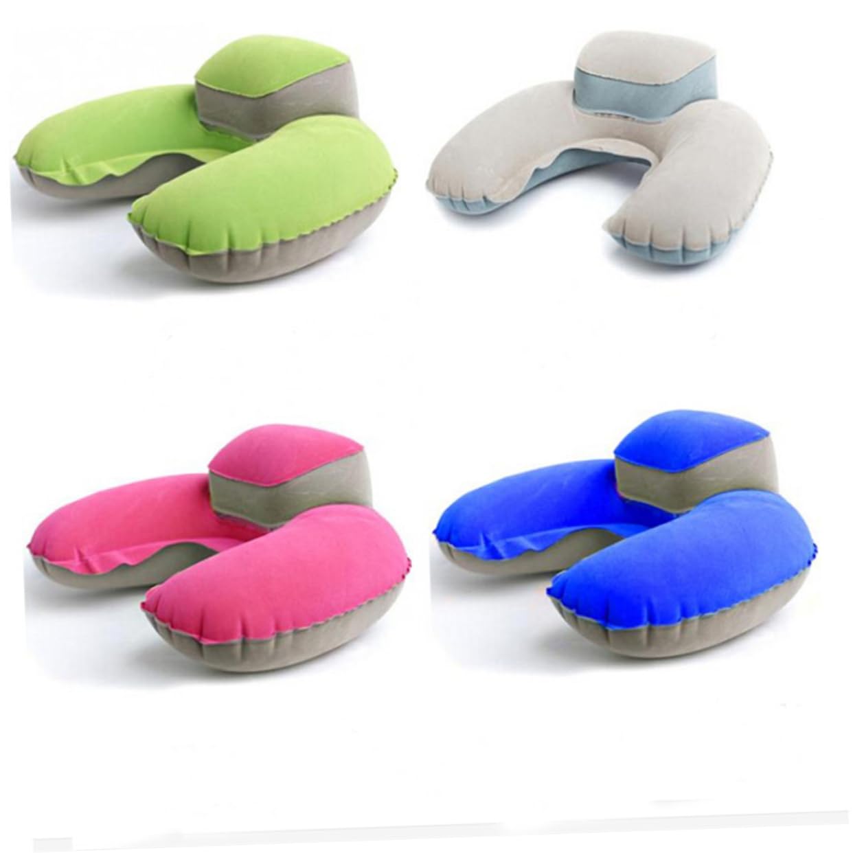 STOBAZA Travel Air Pillow Inflatable u Shape Pillow for Neck Support for Air Travel Outdoor Camping Car (Sapphire Earplug)
