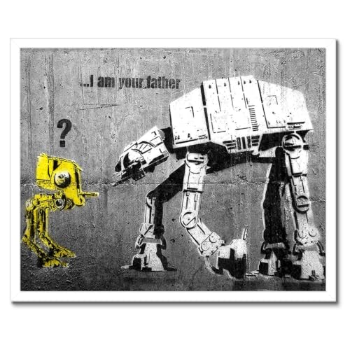 Poster Banksy I am your father cadre noir décoration 50x40