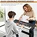 ZENY 61-Key Portable Electric Keyboard Piano with Built In Speakers, LED Screen, Headphones, Microphone, Piano Stand, Music Sheet Stand and Stool