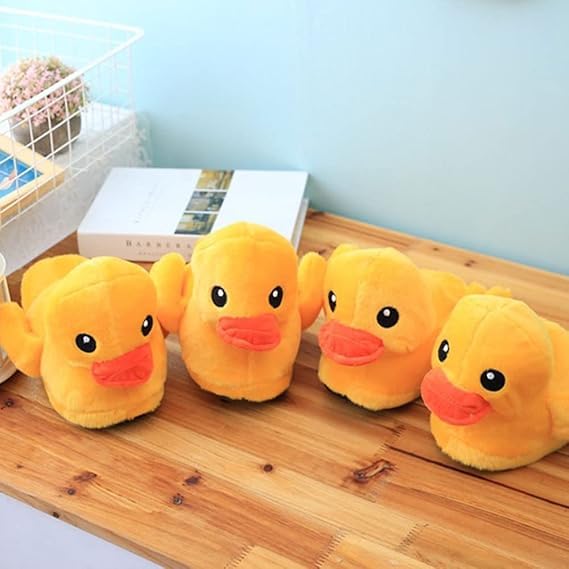 LELEBEAR Duck Slippers - Soft Comfortable Household Shoes, Cute Plush Warm Non-slip Animal Slippers for Indoor With Duck Keychain2