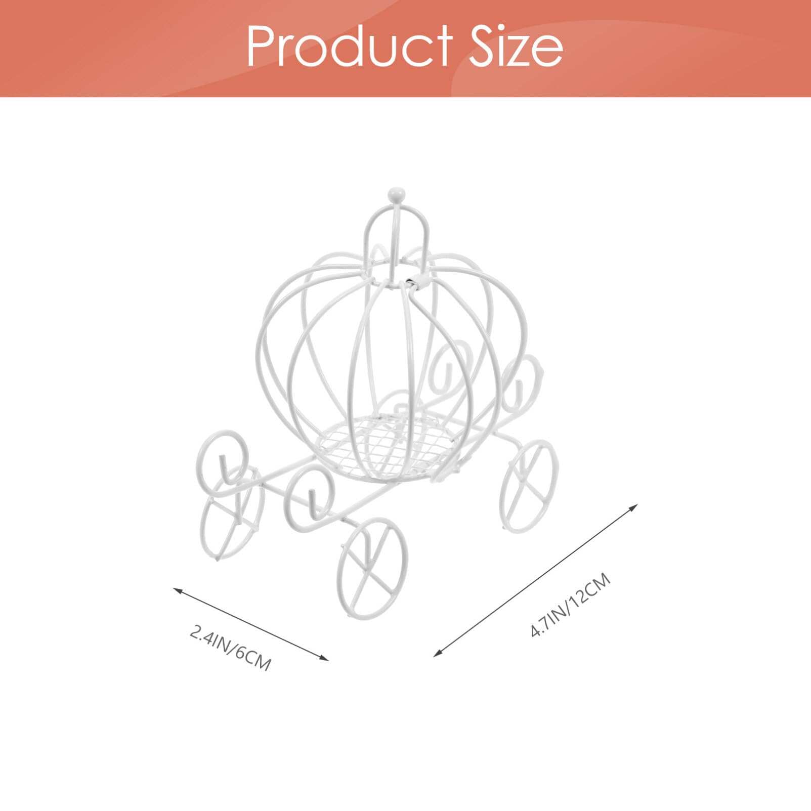 MAGICLULU 2Pcs Pumpkin Carriage Decor Metal Pumpkin Cart Candy Holder Chocolate for Halloween Wedding Party