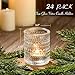 24 Pack Clear Glass Votive Candle Holders, Vintage Candle Holder for Floating Candle, Tealight Candle Holder for Table Centerpieces Home Bridal Shower Birthday Christmas Wedding Party Table Decoration