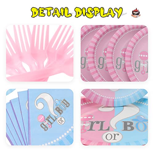 NUOBESTY 1 Definir Suprimentos de Festas de Revelação de Gênero Gênero Revelam Utensílios de Mesa pa