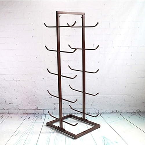 Miniatura 7 de Soporte para tapete de yoga de 5 niveles de hierro forjado, capacidad para 10 tapetes de ejerciciobarre, estante de almacenamiento de rodillos de