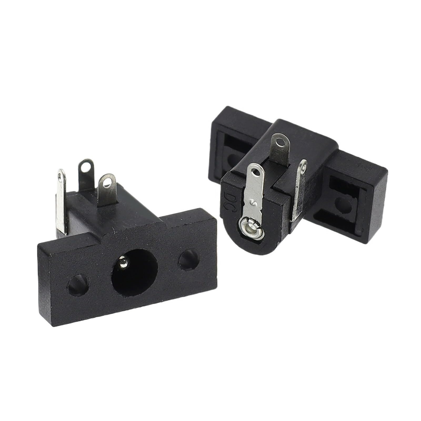 TSIOHKBS 100PCS DC-020 DC Power Socket 5.5x2.1mm DC Power Interface 5.5x2.5mm Panel Digital Accessories with Mounting Holes (100pcs 5.5x2.5mm)
