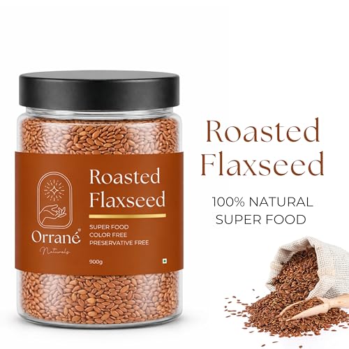 Image of Orrane Roasted Flaxseed 900g Crunchy Alsi Beej for Eating, Smoothies and Baking | Omega 3 Rich, High Fiber Superfood, Gluten Free Seeds | Supports Heart Health, Digestion & Weight Management