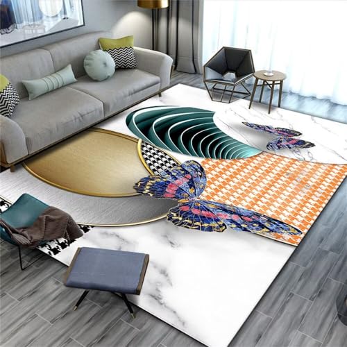 Alfombra infantil lavable y a prueba de humedad para dormitorio artístico multicolor 2