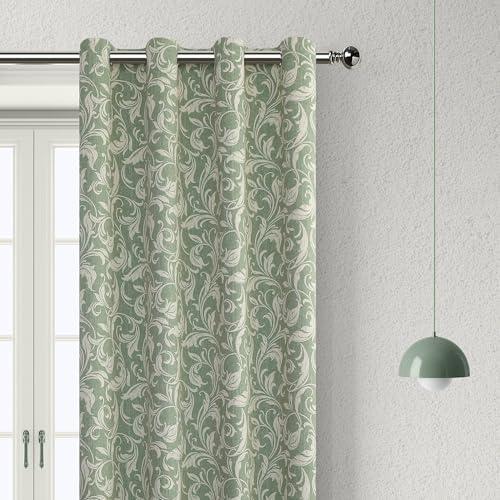 Image of 80% Blackout Curtains for Bedroom, Green Window Drapes 72 Inch Length for Living Room, Thermal Insulated Grommet Curtains, 2 Panels