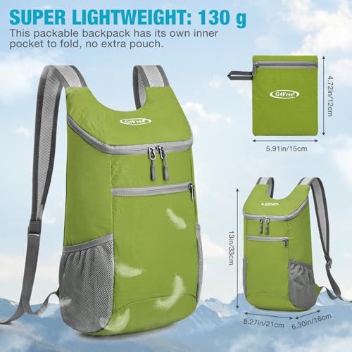Image of G4Free Lightweight Packable Hiking Backpack for Men Women Small Hiking Daypacks Foldable Shoulder Pack Casual Outdoor Bag 11L