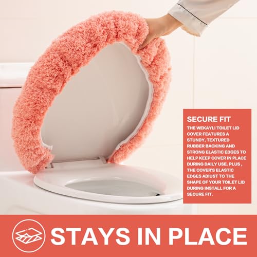 Image of Microfiber Toilet Lid Cover, 17.5 inchx15 inch Fits Round Oblong and Elongated