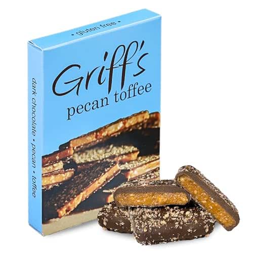 Griff's Pecan Toffee, 4 Dark Chocolate Covered Pecan Toffee Squares,